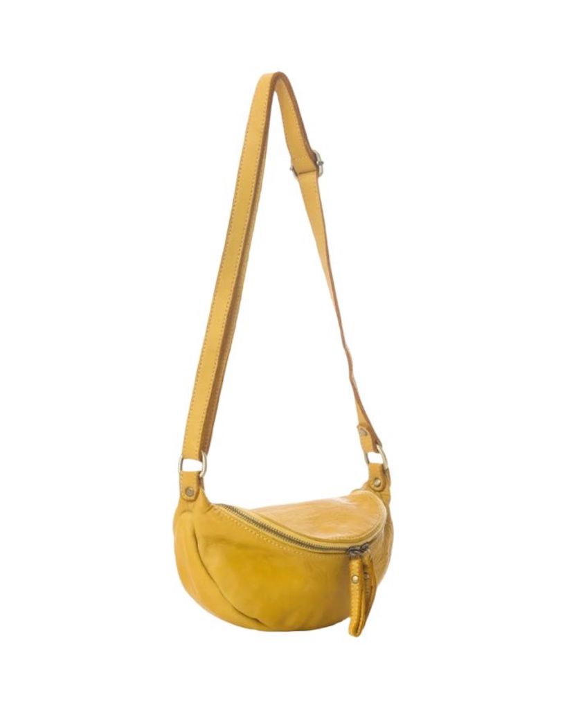 BZNA Bag Julia Gelb Italy Designer Umhängetasche Fanny Bag Schultertasche Tasche Leder Neu - B Z N A