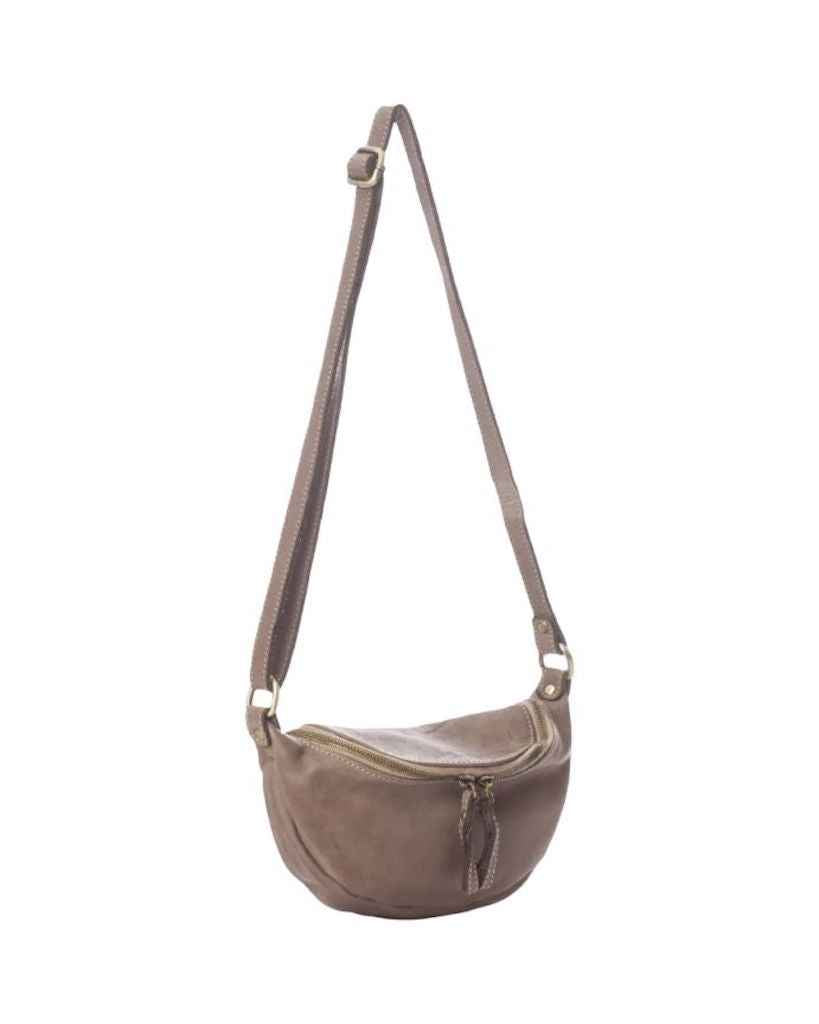 BZNA Bag Jutia Taupe Italy Designer Umhängetasche Fanny Bag Schultertasche Tasche Leder Neu