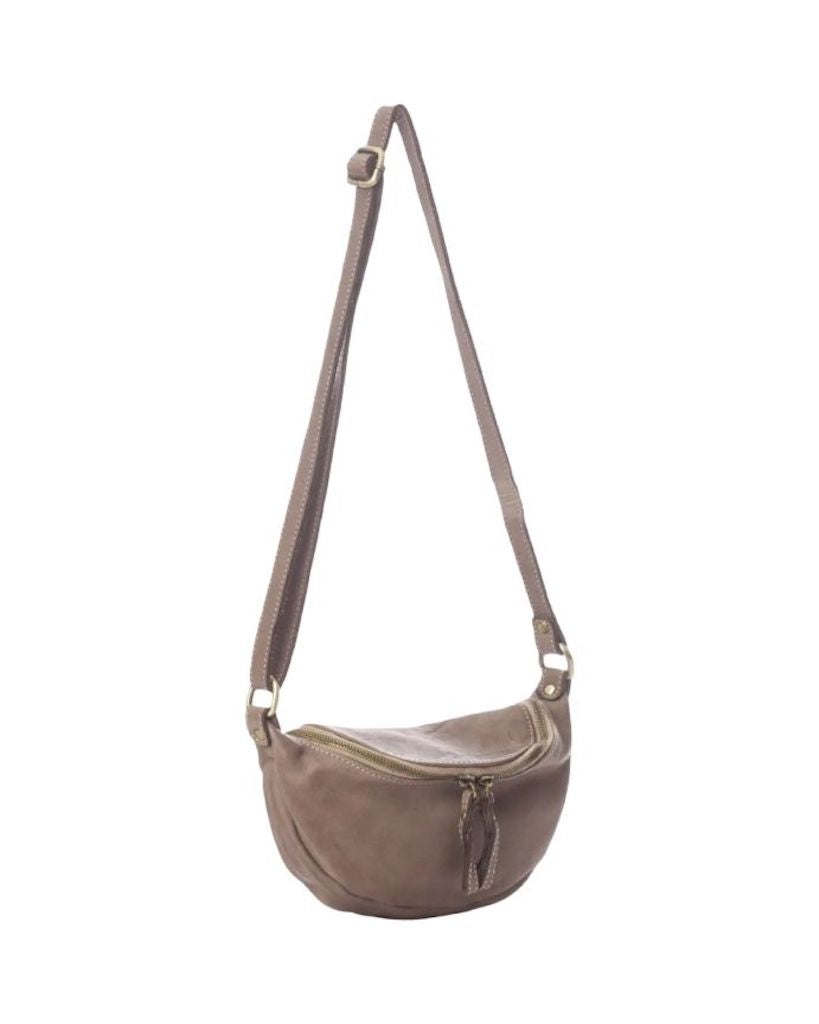 BZNA Bag Julia Taupe Italy Designer Umhängetasche Fanny Bag Schultertasche Tasche Leder Neu - B Z N A