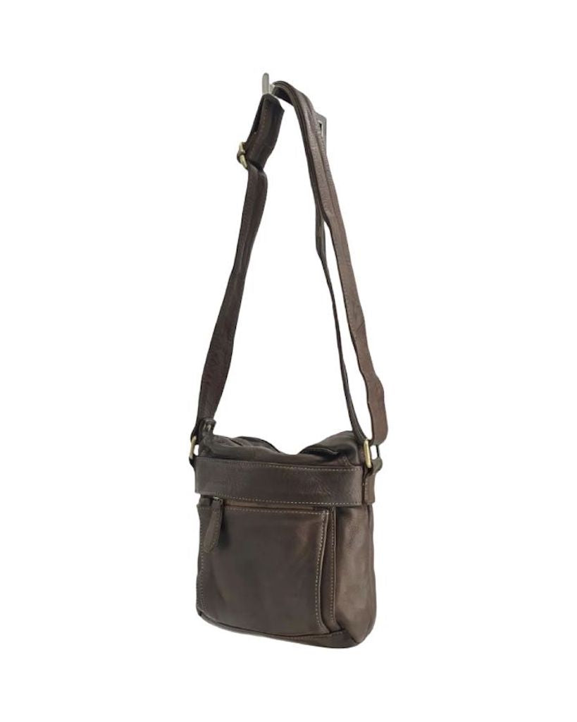 BZNA Bag Damla Braun Italy Designer Unisex Gürteltasche Umhängetasche Fanny Bag - B Z N A