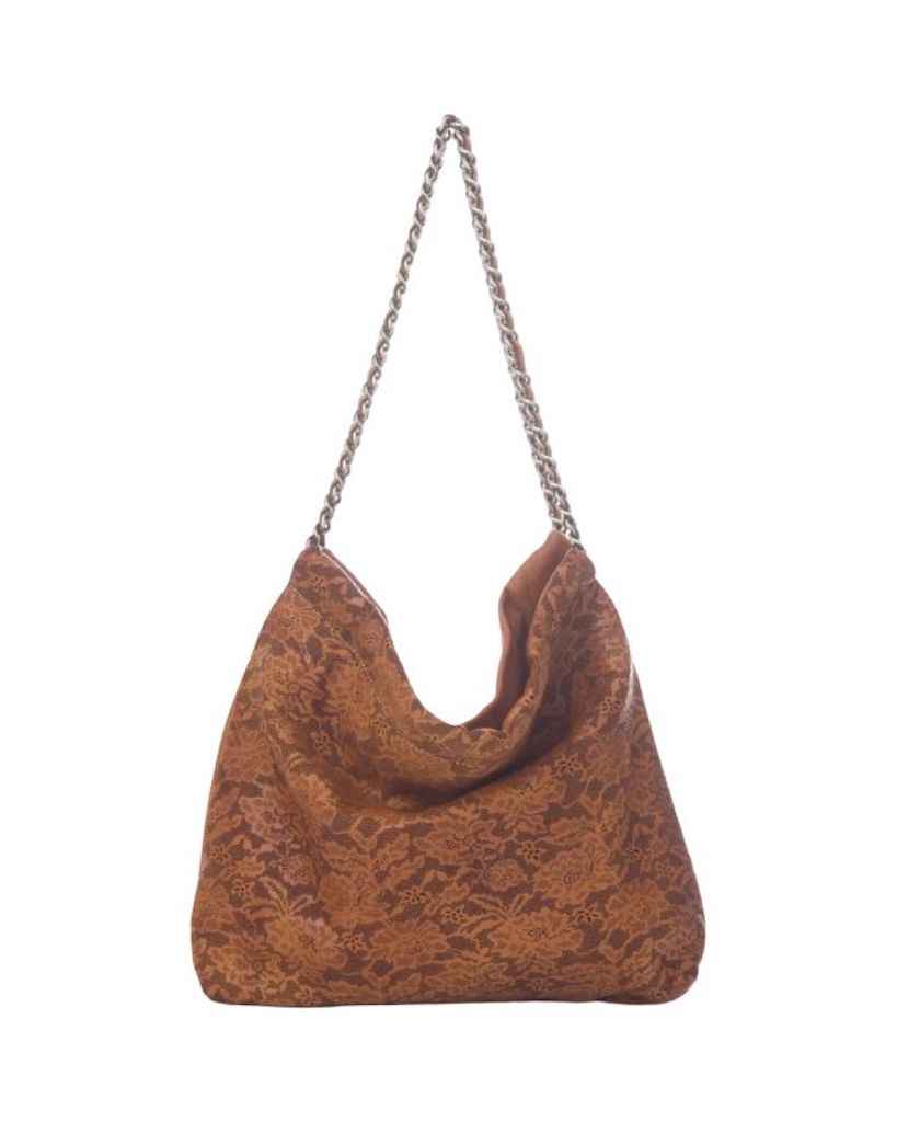 BZNA Umhängetasche Emy Cognac Designer Laser Cut Beutel Handtasche Schultertasche