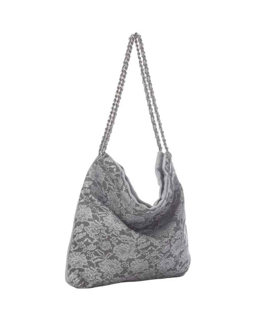 BZNA Umhängetasche Emy Grau Designer Laser Cut Beutel Handtasche Schultertasche