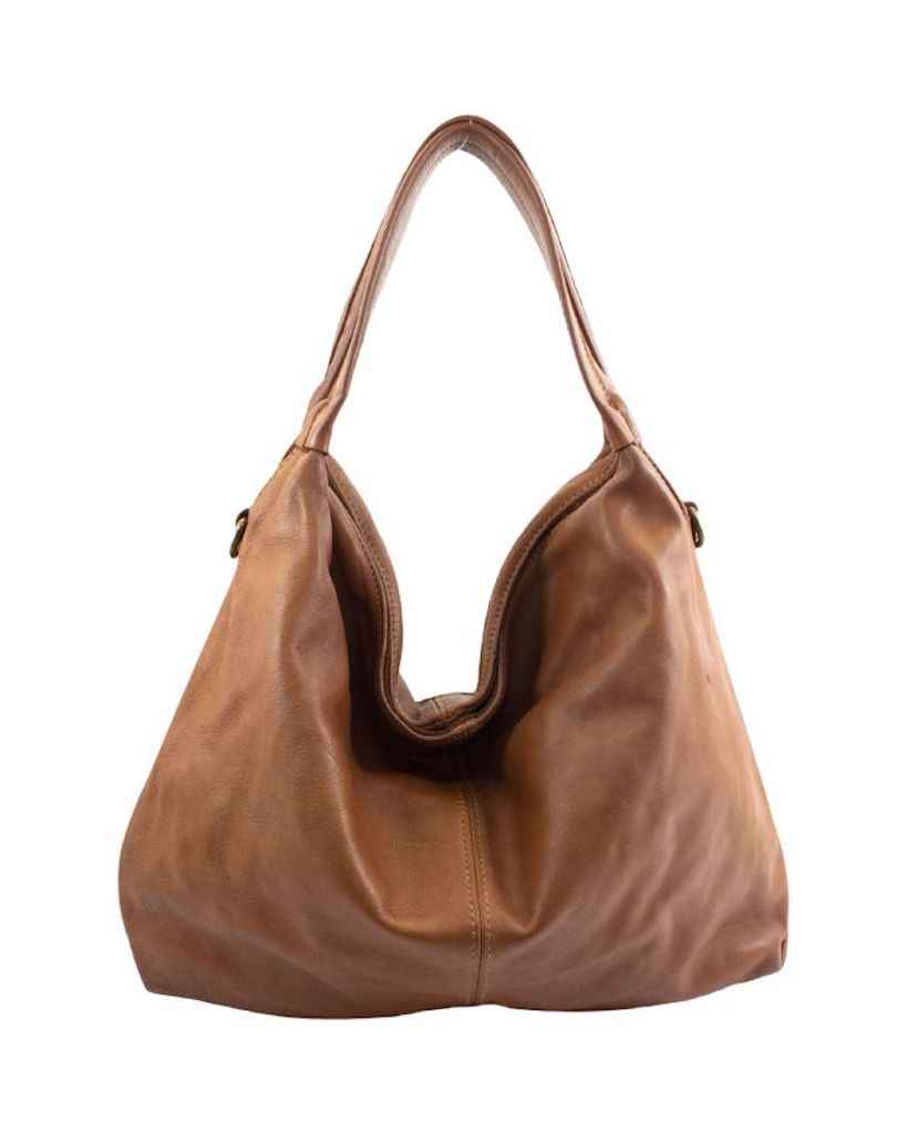 BZNA Bag Bella Cognac Italy Designer Handtasche Schultertasche Tasche Leder Neu