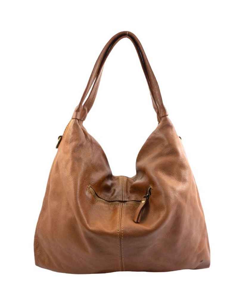 BZNA Bag Bella Cognac Italy Designer Handtasche Schultertasche Tasche Leder Neu