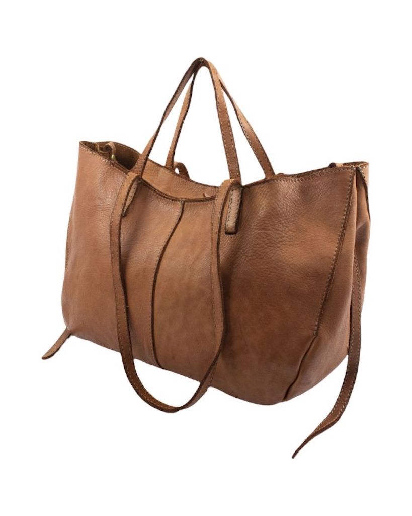 BZNA Bag Santa Cognac Italy Designer Shopper Handtasche Ledertasche Schultertasche Tasche Leder Shopper Neu