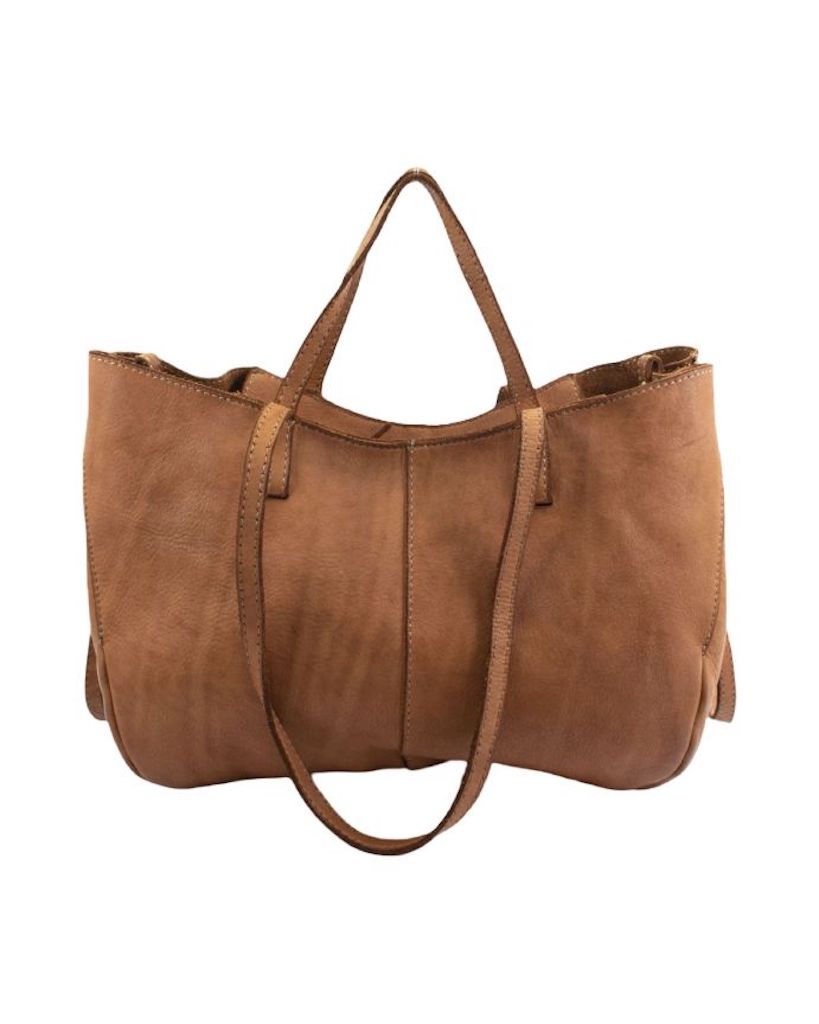 BZNA Bag Santa Cognac Italy Designer Shopper Handtasche Ledertasche Schultertasche Tasche Leder Shopper Neu