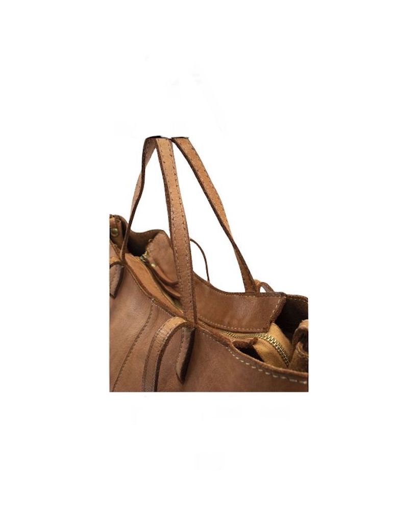 BZNA Bag Santa Cognac Italy Designer Shopper Handtasche Ledertasche Schultertasche Tasche Leder Shopper Neu
