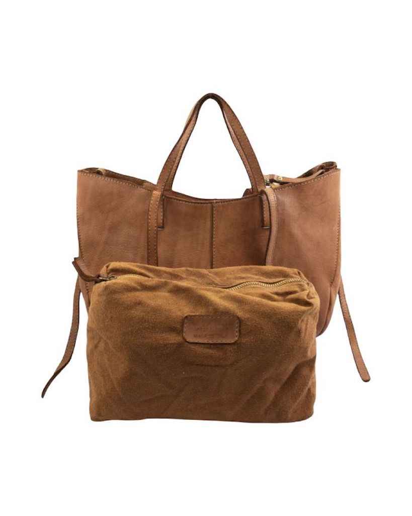 BZNA Bag Santa Cognac Italy Designer Shopper Handtasche Ledertasche Schultertasche Tasche Leder Shopper Neu
