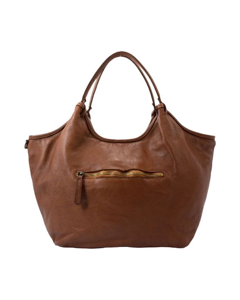 BZNA Bag Wito Cognac Italy Designer Handtasche Schultertasche Tasche Leder - B Z N A