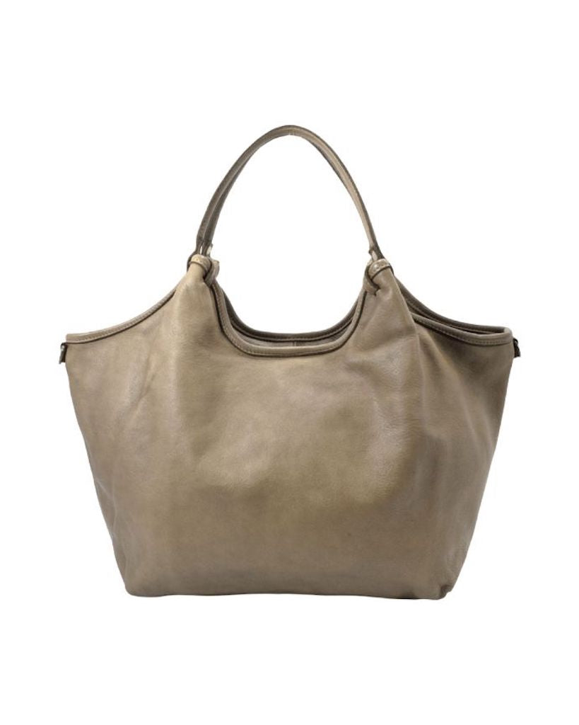 BZNA Bag Wito Taupe Italy Designer Handtasche Schultertasche Tasche Leder - B Z N A