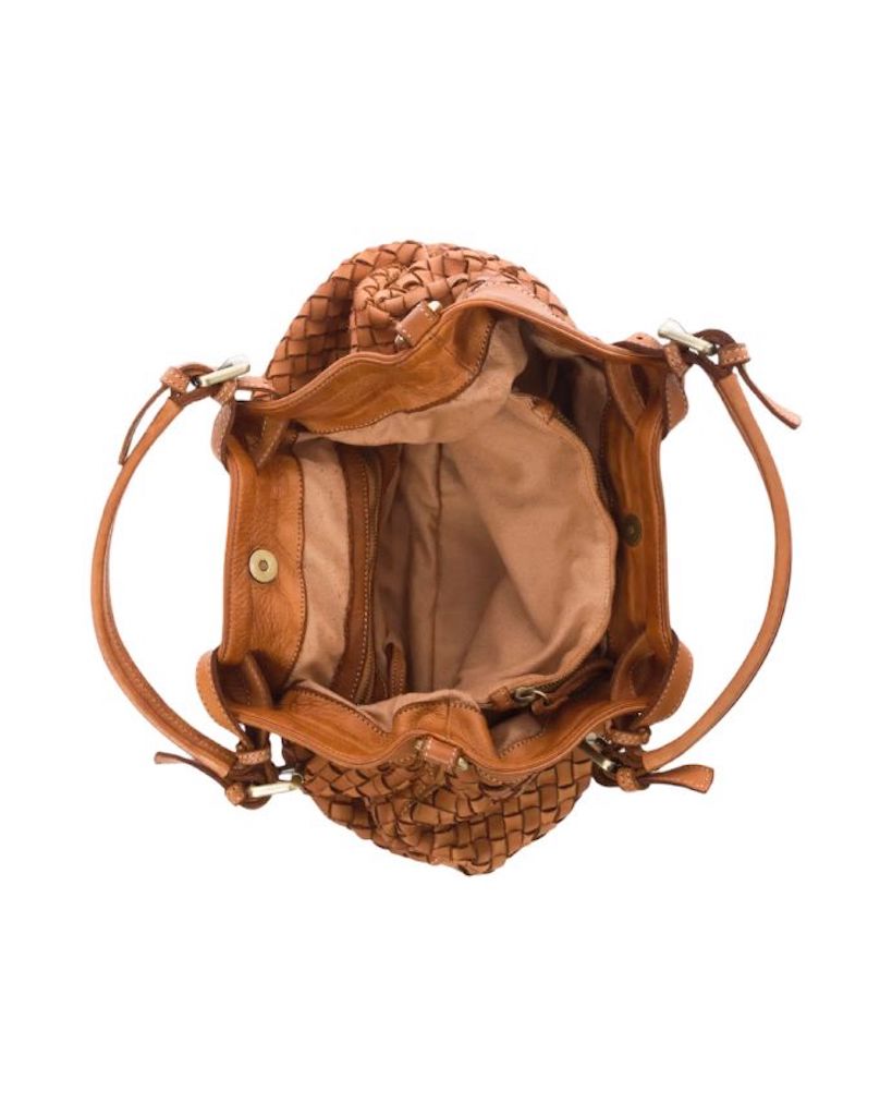 BZNA Bag Rene beige Italy Designer geflochten Damen Handtasche Ledertasche Schultertasche Tasche Schafsleder Shopper Neu - B Z N A
