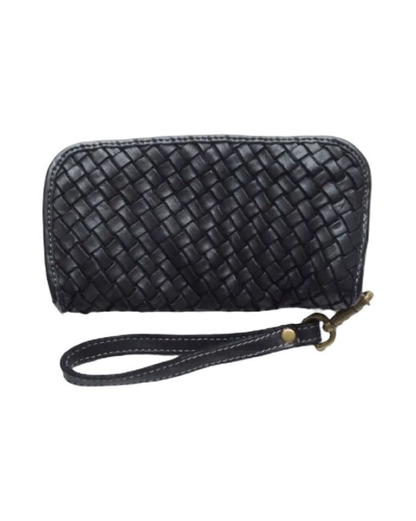 BZNA Berlin Mira Schwarz Wallet Leather Leder Portemonnaie Geldbörse Clutch - B Z N A