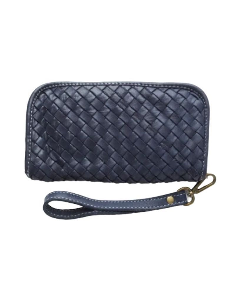 BZNA Berlin Mira Blau Wallet Leather Leder Portemonnaie Geldbörse Clutch - B Z N A
