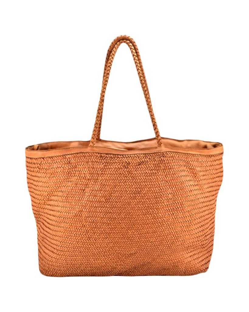 BZNA Bag Jasmina Cognac Italy Damen Shopper Handtasche Schultertasche Tasche Leder - B Z N A