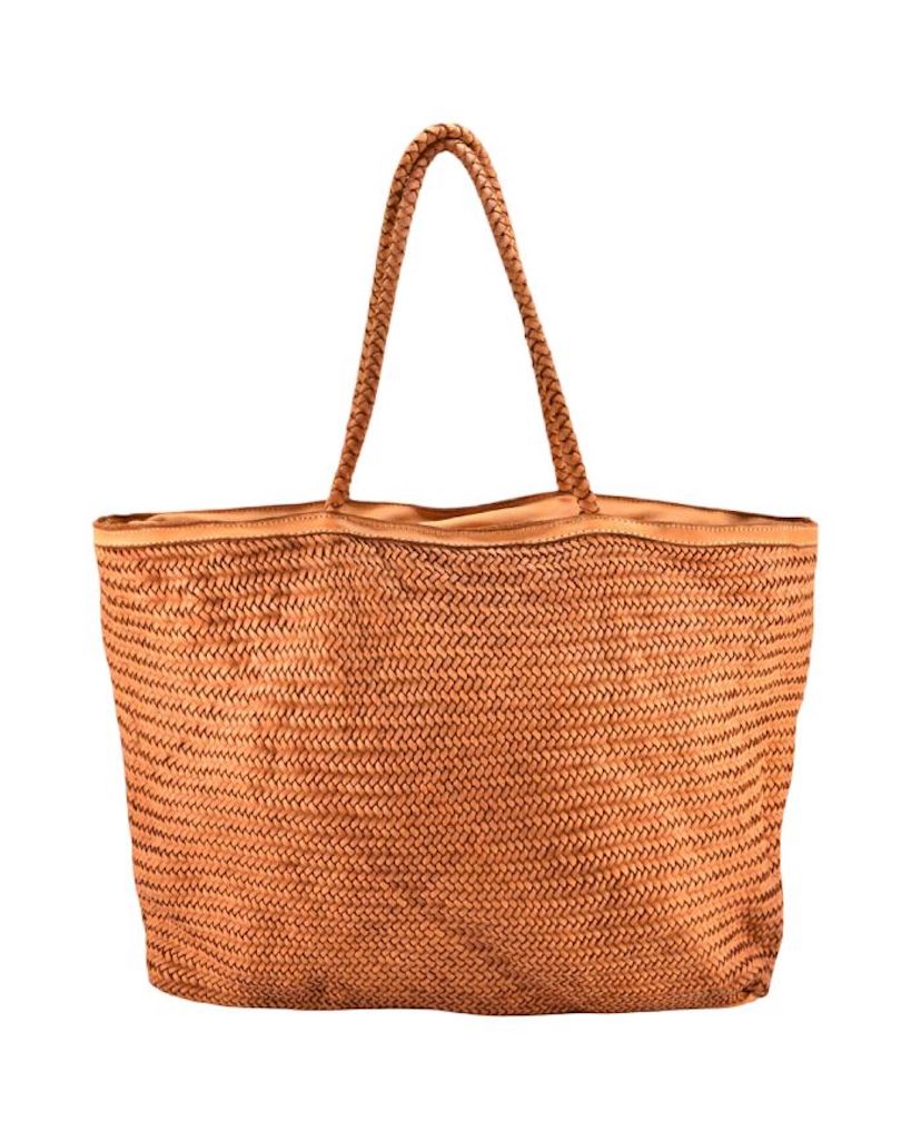 BZNA Bag Jasmina Cognac Italy Damen Shopper Handtasche Schultertasche Tasche Leder - B Z N A
