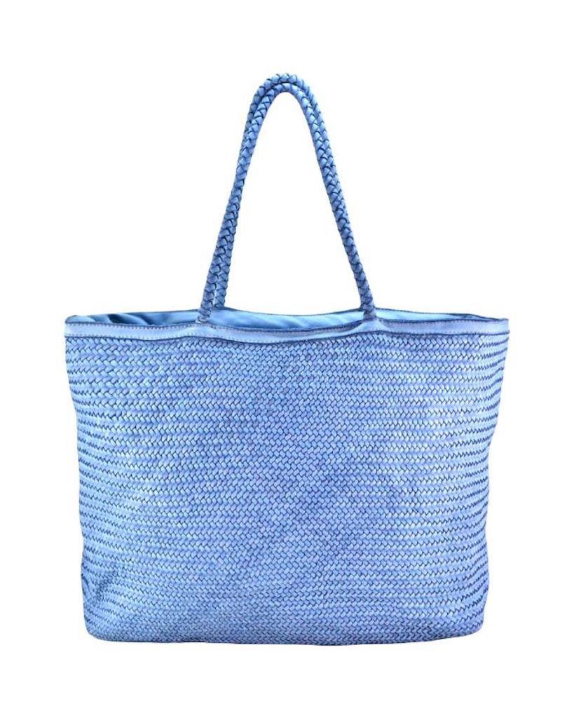 BZNA Bag Jasmina Denim Blau Italy Damen Shopper Handtasche Schultertasche Tasche Leder - B Z N A