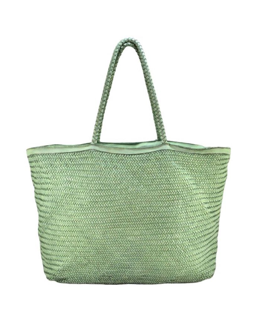 BZNA Bag Jasmina Salvia Grün Italy Damen Shopper Handtasche Schultertasche Tasche Leder - B Z N A