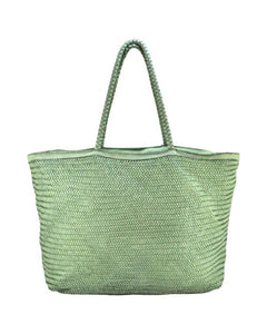 BZNA Bag Jasmina Salvia Grün Italy Damen Shopper Handtasche Schultertasche Tasche Leder - B Z N A