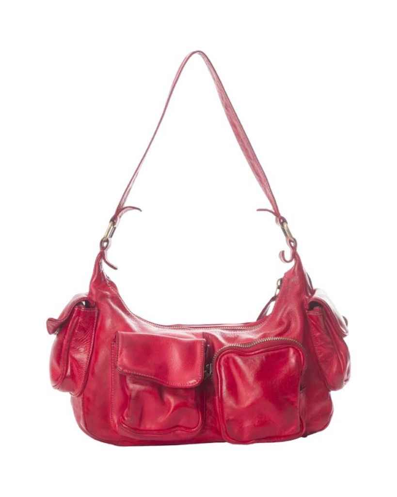 BZNA Bag Fee Wine Rot Italy Designer Umhängetasche Ledertasche Schultertasche Tasche Leder Neu