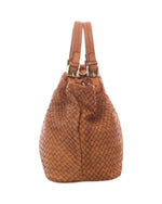 Lade das Bild in den Galerie-Viewer, BZNA Bag Kim Taupe Italy Designer geflochten Damen Handtasche Schultertasche Tasche Leder Shopper - B Z N A

