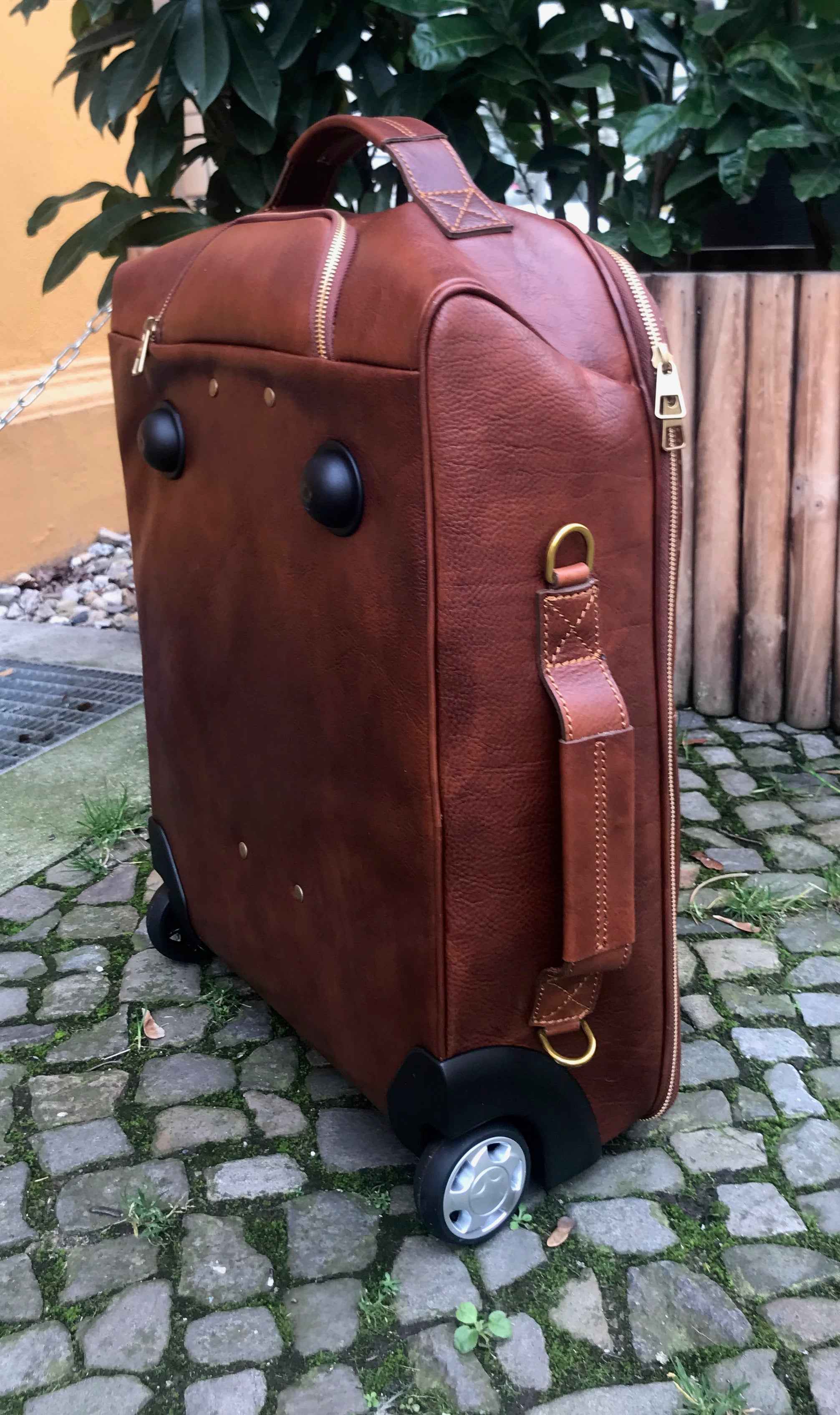 BZNA Firenze Bag Brad schwarz black Trolley Weekender Rollkoffer Reisetasche Business Bag Italy Handtasche Ledertasche