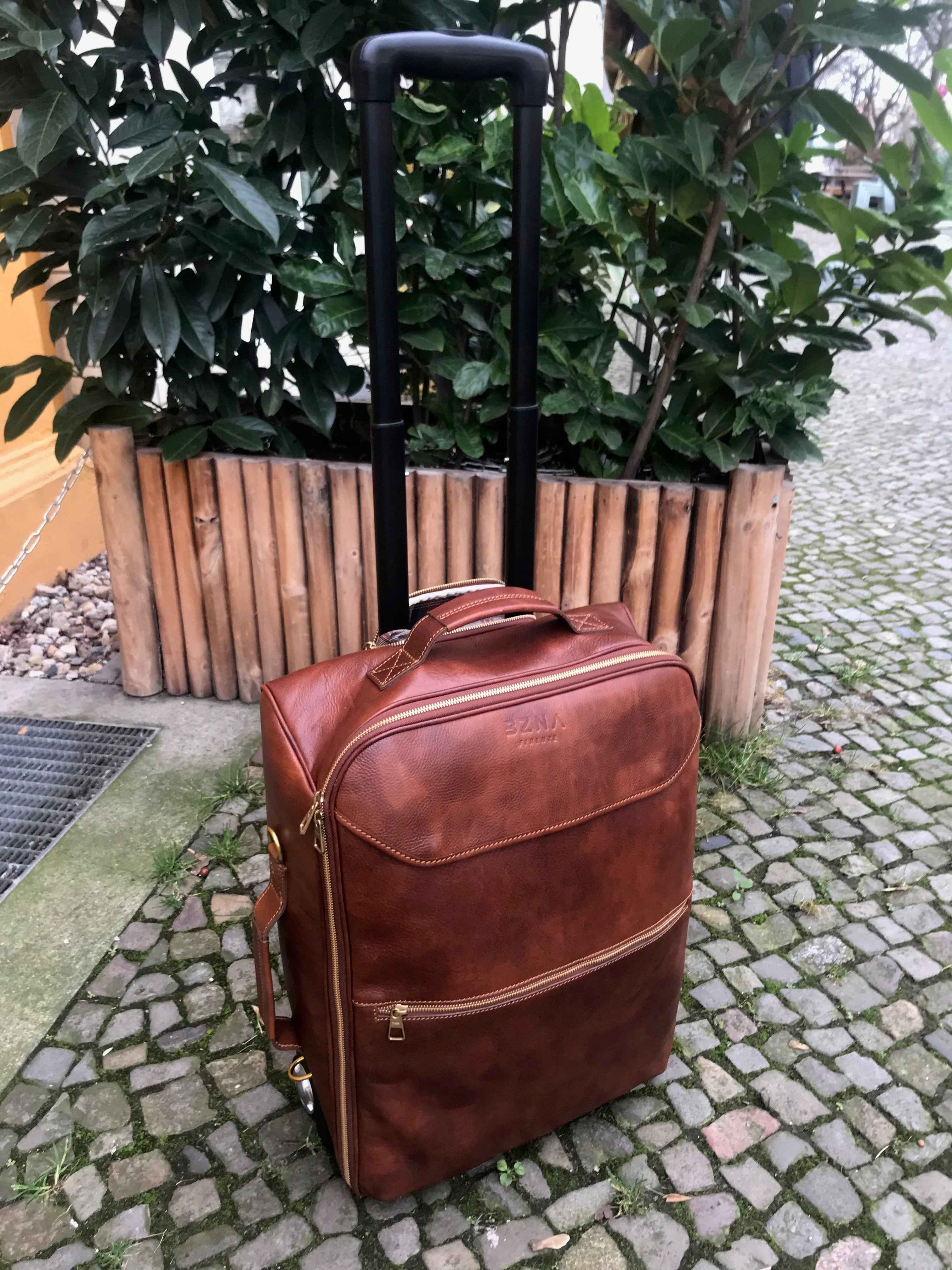 BZNA Firenze Bag Brad schwarz black Trolley Weekender Rollkoffer Reisetasche Business Bag Italy Handtasche Ledertasche