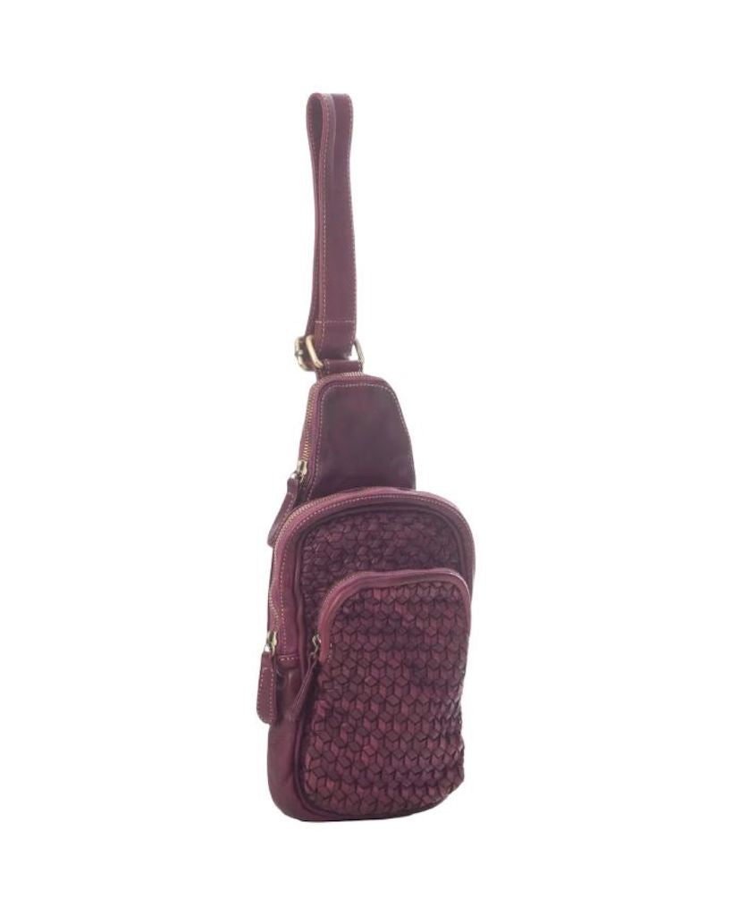 BZNA Bag Sahra Bordeaux Italy Designer Gürteltasche Bauchtasche Fanny Bag - B Z N A