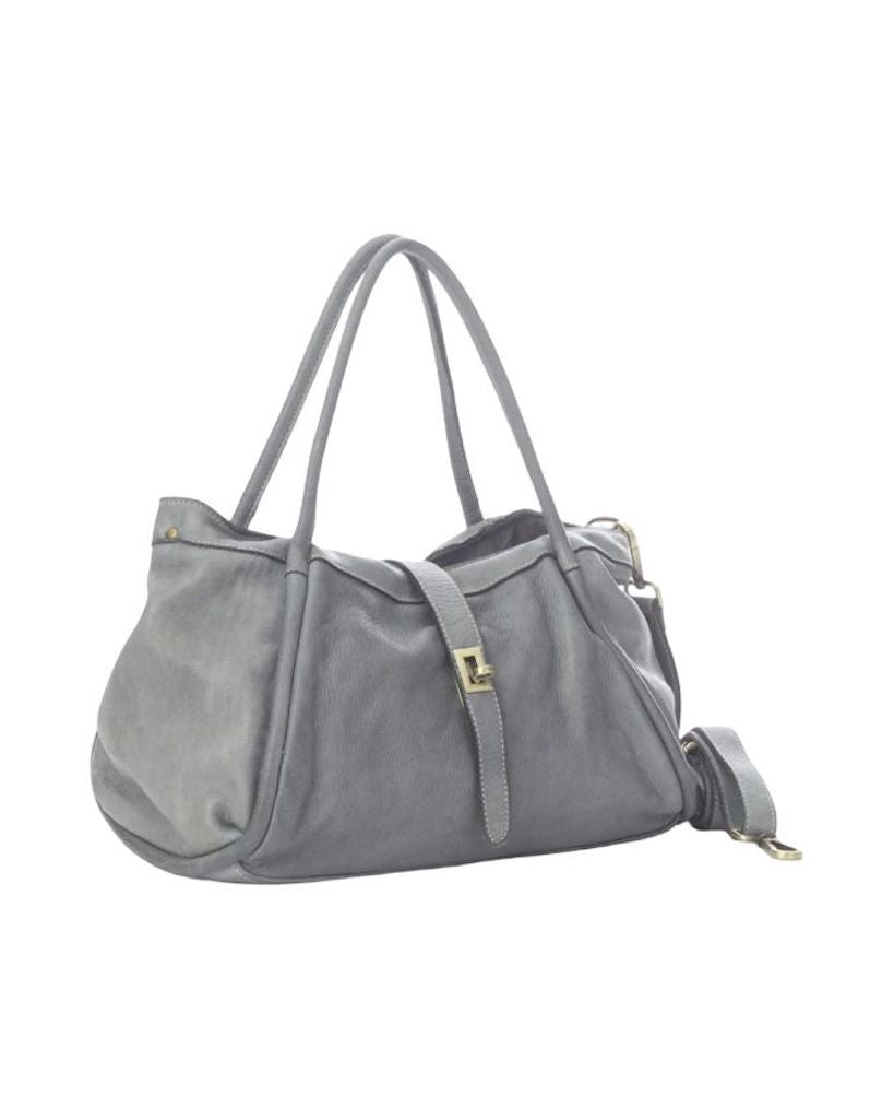 BZNA Bag Flora Grau Italy Designer Damen Handtasche Schultertasche Tasche Leder Neu - B Z N A