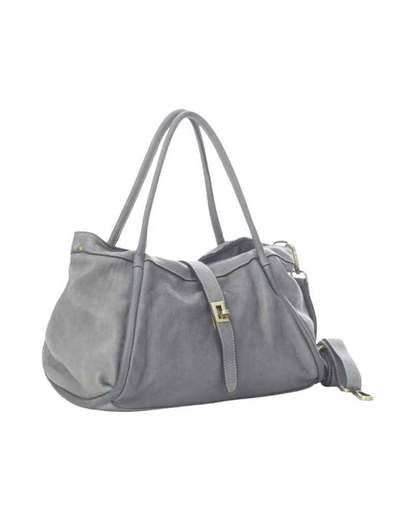 BZNA Bag Flora Grau Italy Designer Damen Handtasche Schultertasche Tasche Leder Neu