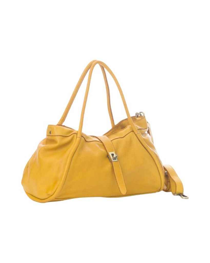 BZNA Bag Flora Gelb Italy Designer Damen Handtasche Schultertasche Tasche Leder Neu