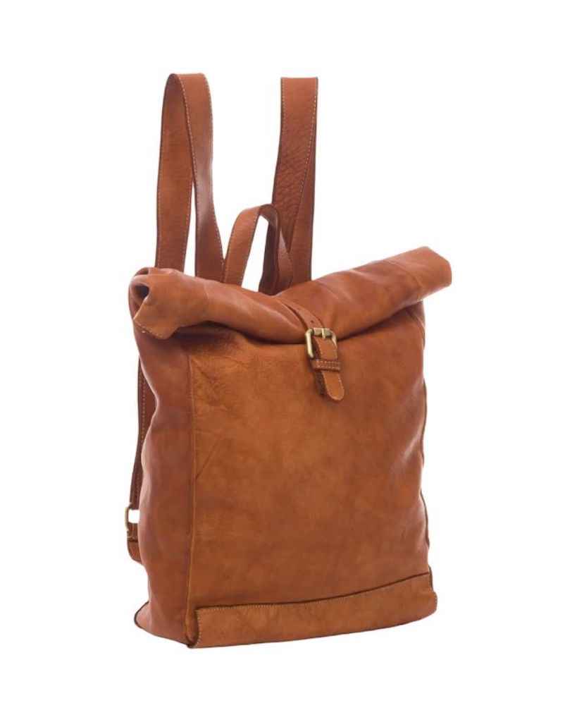 BZNA Rucksack Kev Cognac Unisex Roll Top Backpacker Designer Handtasche