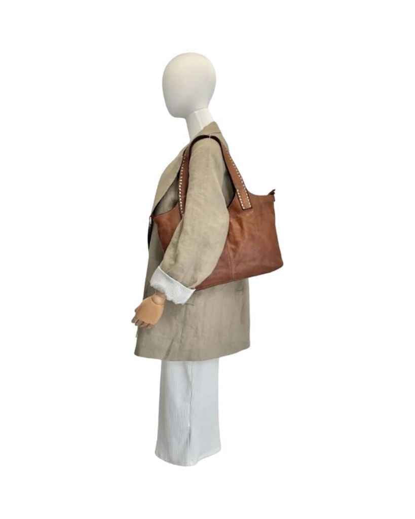 BZNA Bag Madrid Rot Italy Designer Damen Handtasche Schultertasche Tasche Leder Shopper Neu