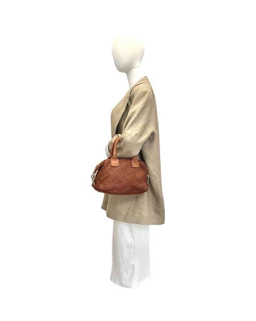 BZNA Bag Bianca Braun Italy Designer Damen Handtasche Schultertasche Tasche