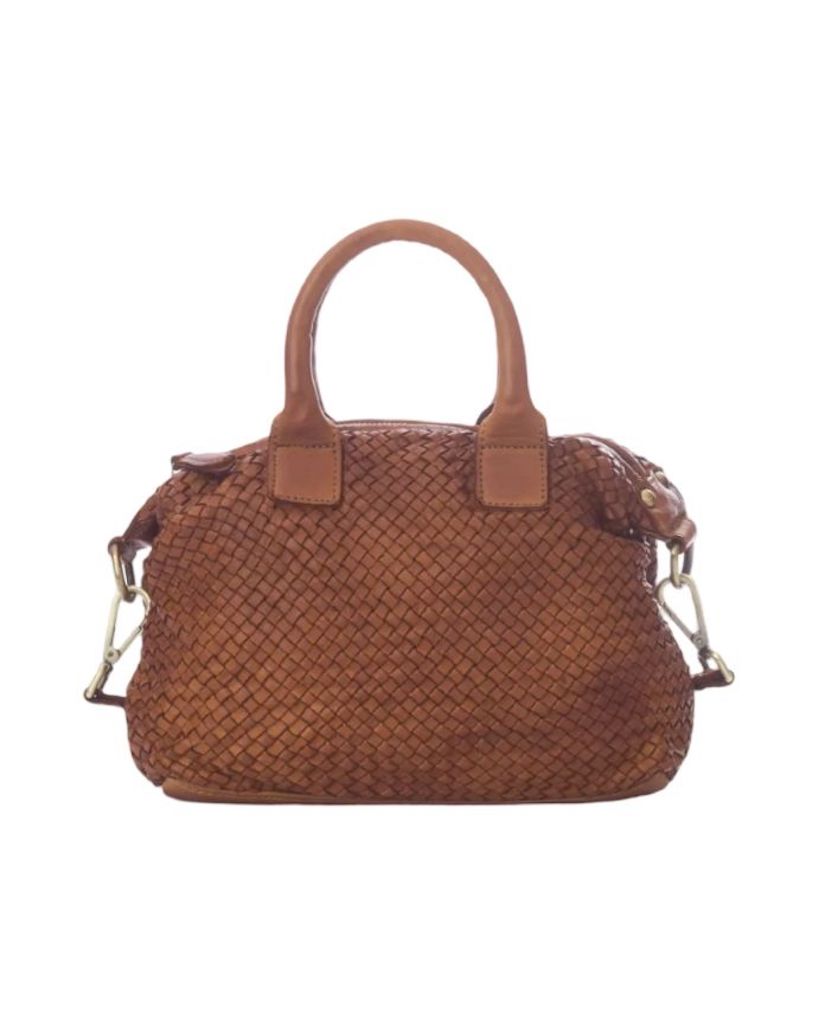 BZNA Bag Bianca Cognac Italy Designer Damen Handtasche Schultertasche Tasche - B Z N A