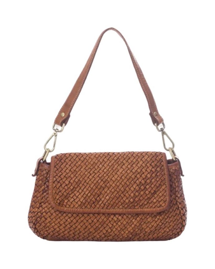 BZNA Bag Clara Cognac Italy Damen Handtasche Schultertasche Tasche Leder - B Z N A
