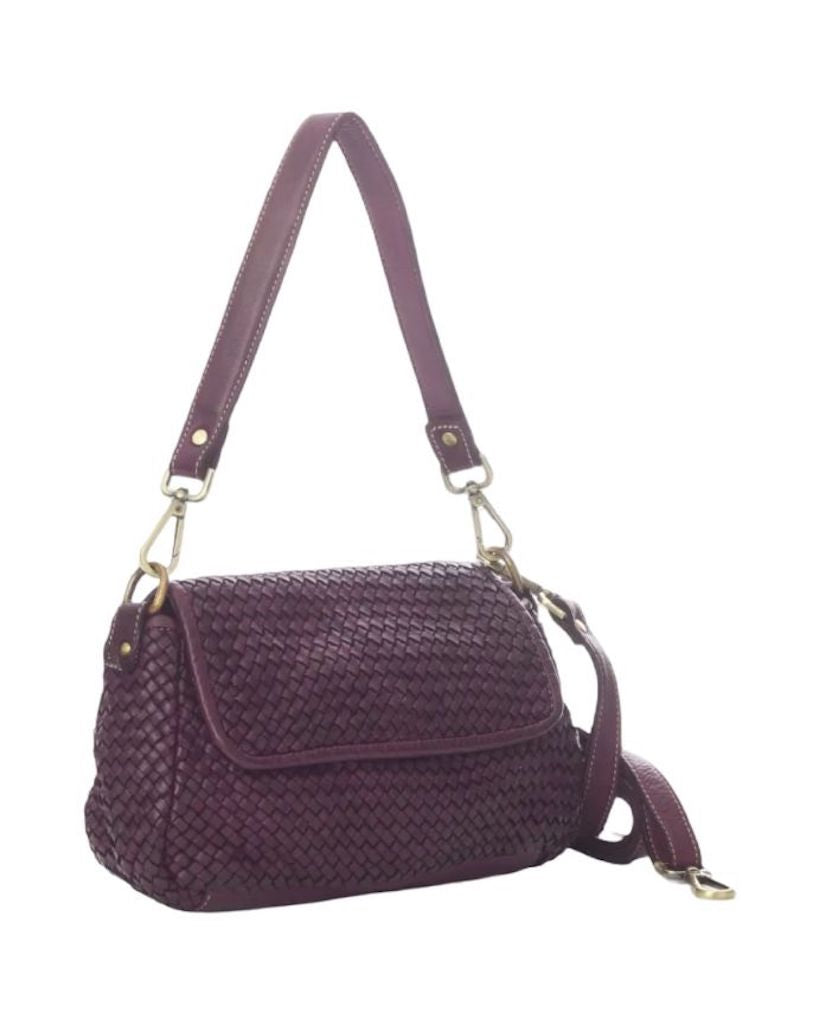 BZNA Bag Clara Bordeaux Italy Damen Handtasche Schultertasche Tasche Leder - B Z N A