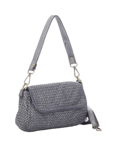 BZNA Bag Clara Grau Italy Damen Handtasche Schultertasche Tasche Leder - B Z N A
