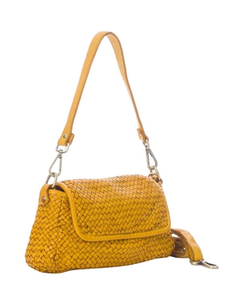 BZNA Bag Clara Gelb Italy Damen Handtasche Schultertasche Tasche Leder - B Z N A