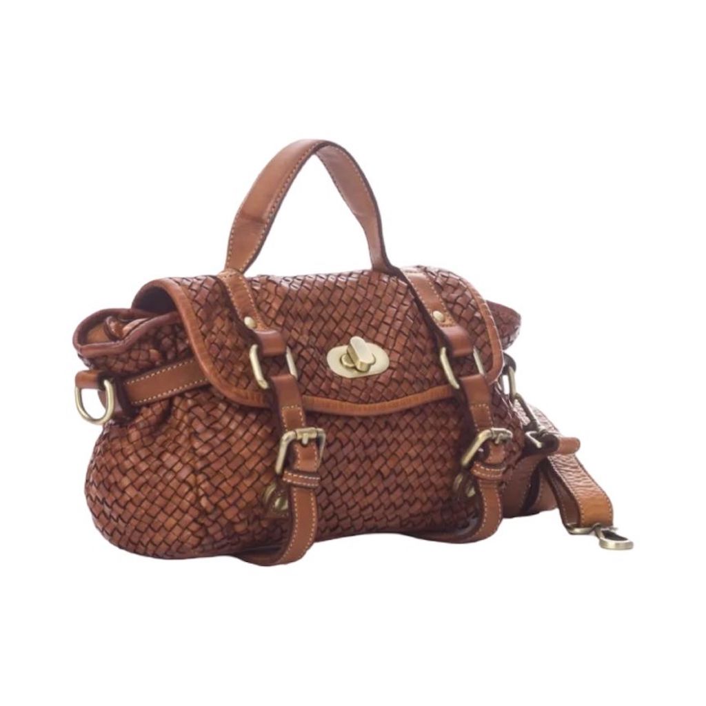 BZNA Bag Trixie Cognac Italy Damen Handtasche Schultertasche Tasche Leder - B Z N A