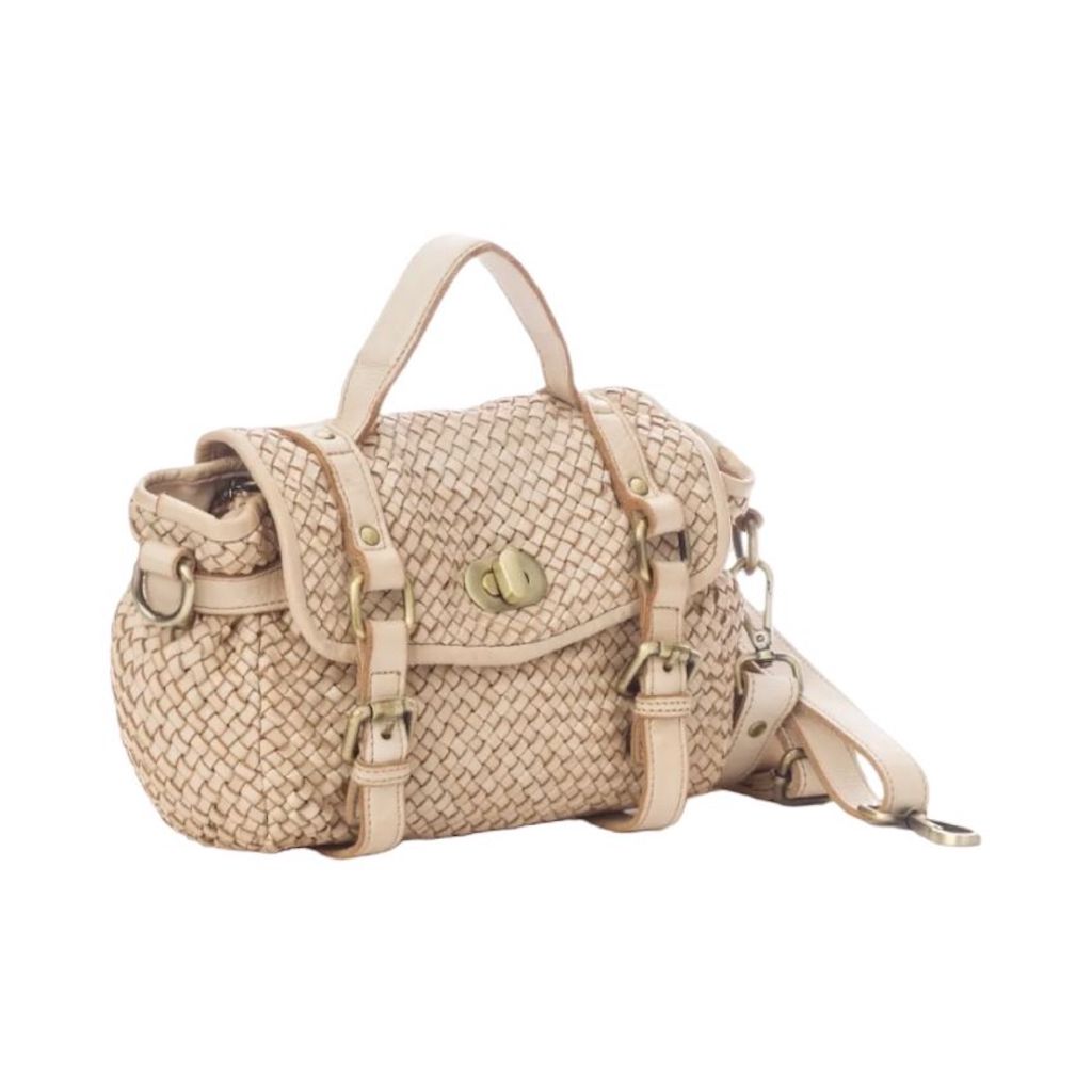 BZNA Bag Trixie Beige Italy Damen Handtasche Schultertasche Tasche Leder - B Z N A