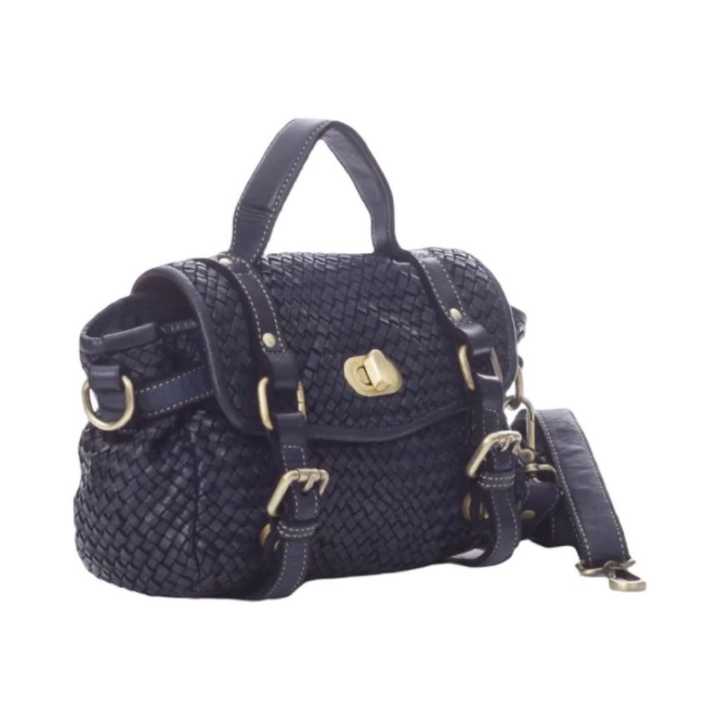 BZNA Bag Trixie Blau Italy Damen Handtasche Schultertasche Tasche Leder - B Z N A