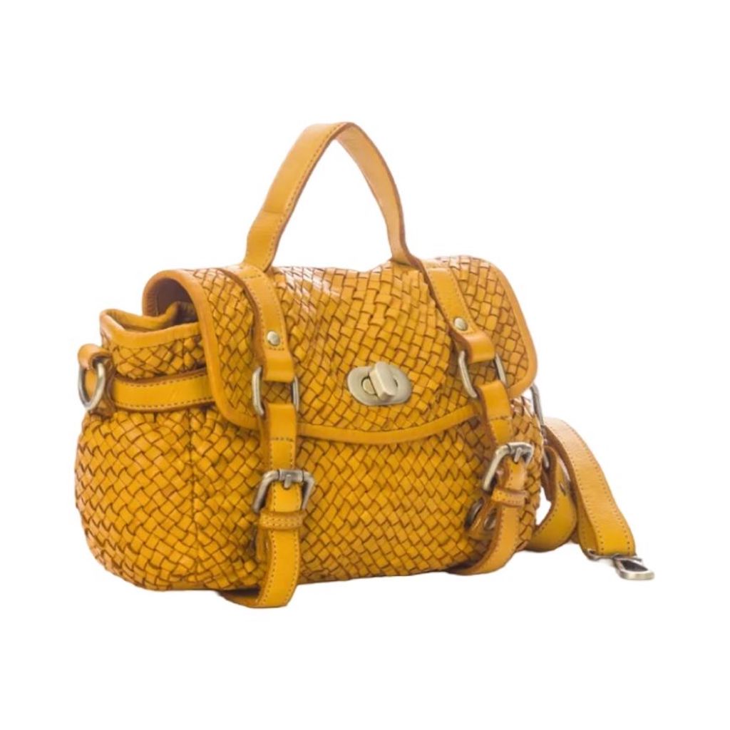 BZNA Bag Trixie Gelb Italy Damen Handtasche Schultertasche Tasche Leder - B Z N A