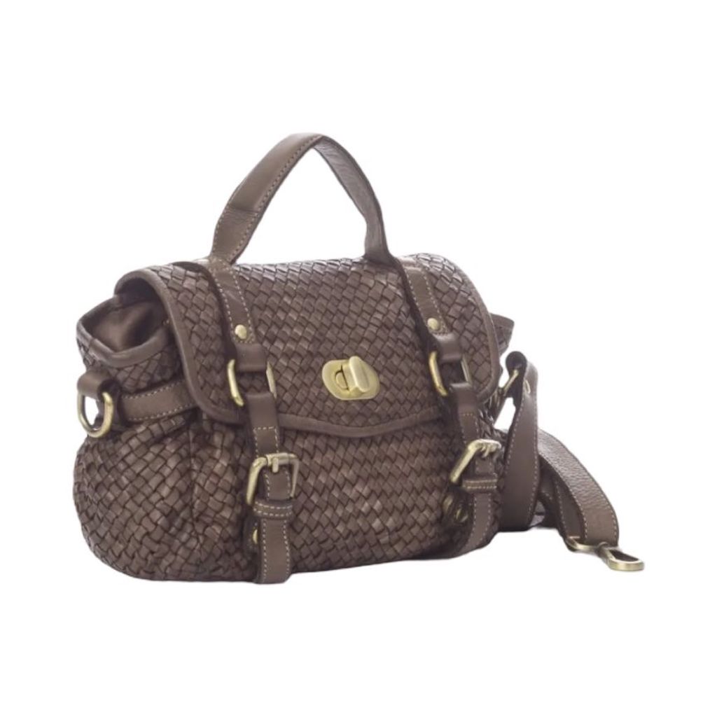 BZNA Bag Trixie Taupe Italy Damen Handtasche Schultertasche Tasche Leder - B Z N A