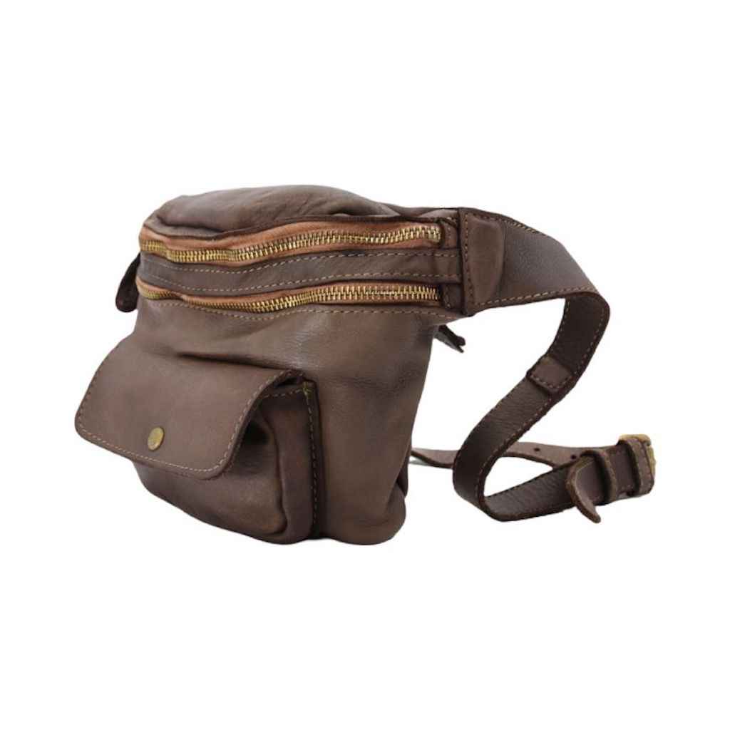 BZNA Bag Gin Braun italy Designer Gürteltasche Bauchtasche Fanny Bag Umhängetasche Schultertasche Tasche Leder Shopper Neu