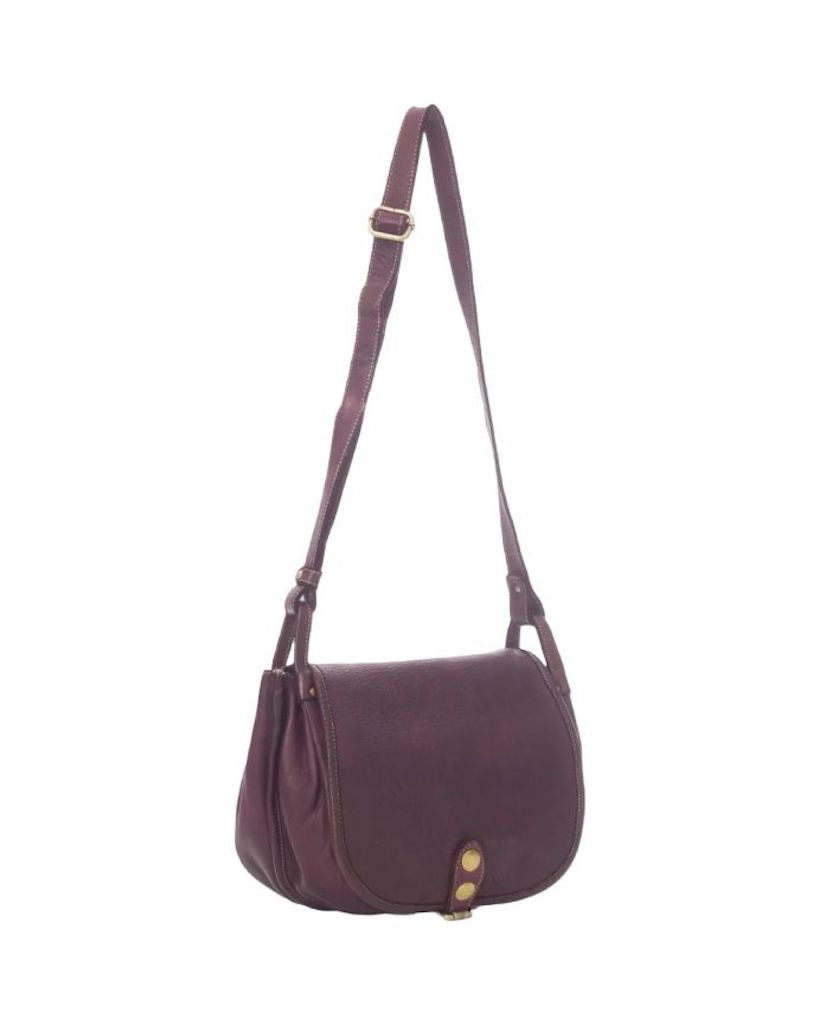 BZNA Schultertasche Taina Bordeaux Italy Designer Handtasche Ledertasche Umhängetasche - B Z N A