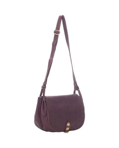 BZNA Schultertasche Taina Bordeaux Italy Designer Handtasche Ledertasche Umhängetasche - B Z N A