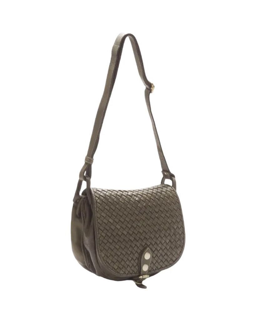 BZNA Schultertasche Tanita Grün Italy Designer Handtasche Ledertasche Umhängetasche - B Z N A