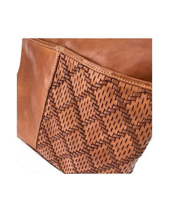 BZNA Schultertasche Elif Cognac Italy Designer Handtasche Ledertasche Umhängetasche - B Z N A