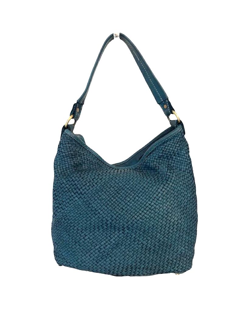 BZNA Bag Sophia Petrol Italy Designer Beutel Umhängetasche Damen Handtasche - B Z N A