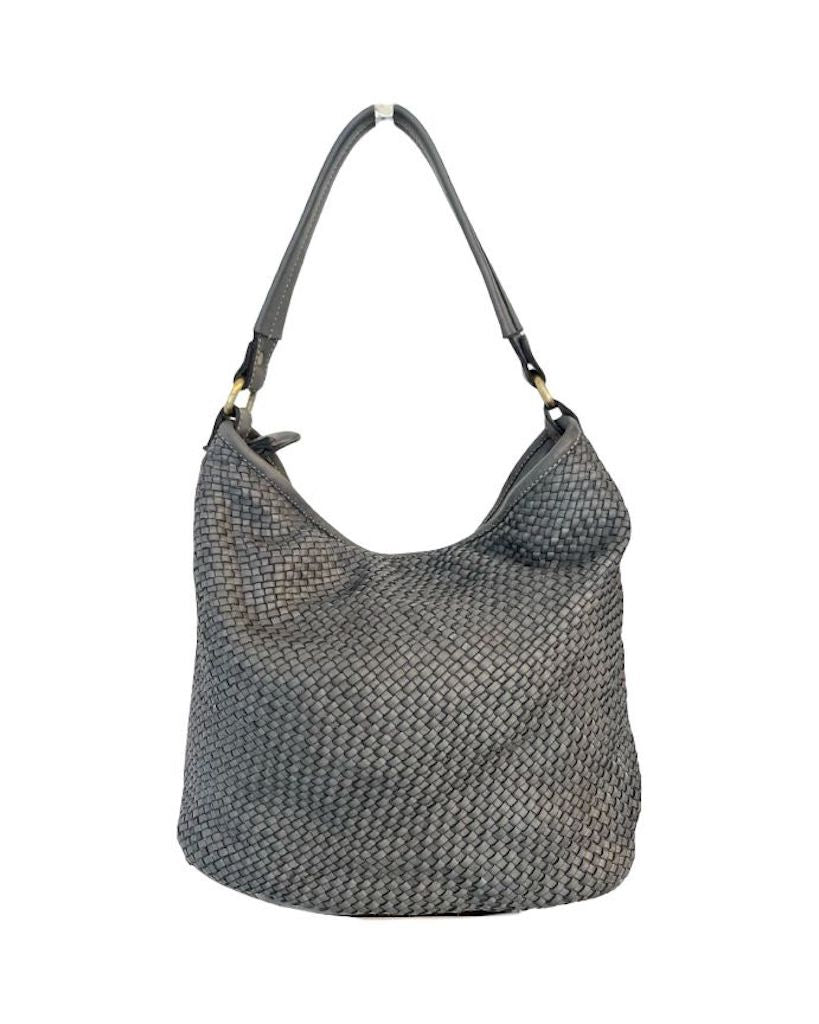 BZNA Bag Sophia Grau Italy Designer Beutel Umhängetasche Damen Handtasche - B Z N A